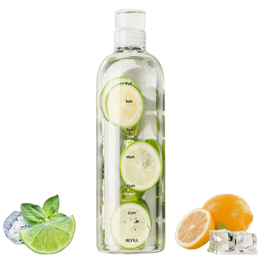 Botella de Agua de Vidrio con Horario 750 ML