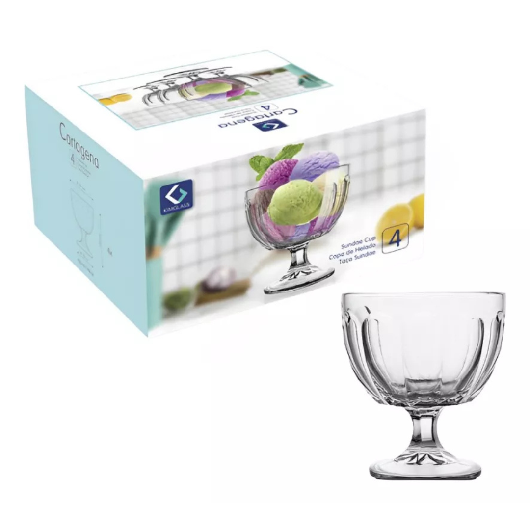 Set 4 Copas Helado Ceviche 420 Ml Kimglass
