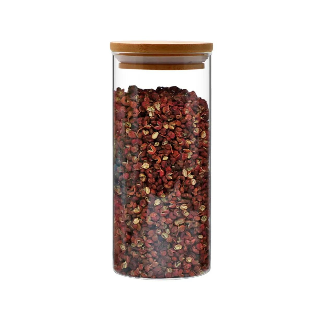 Frasco de Vidrio Tapa Bambu 850 ML