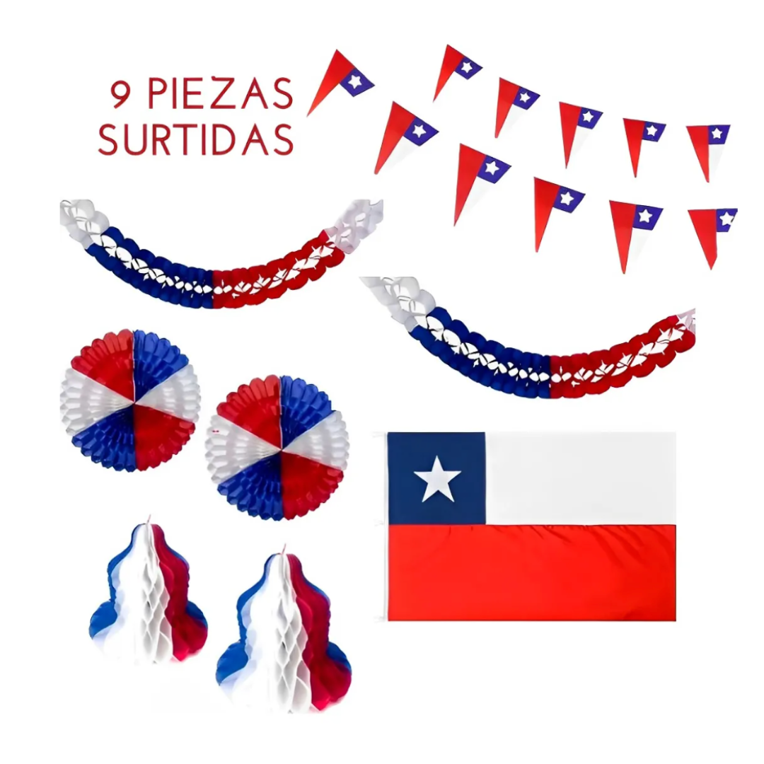 Pack Decorativo Guirnaldas Fechas Patrias Chile