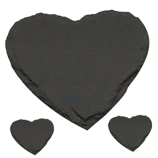 Plato Tabla de Piedra Pizarra Corazon 23 CM