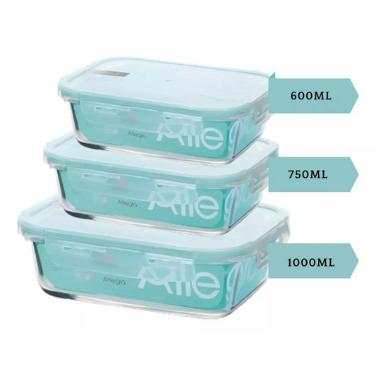 Set 3 Tupper Hermeticos para Comida Allegra