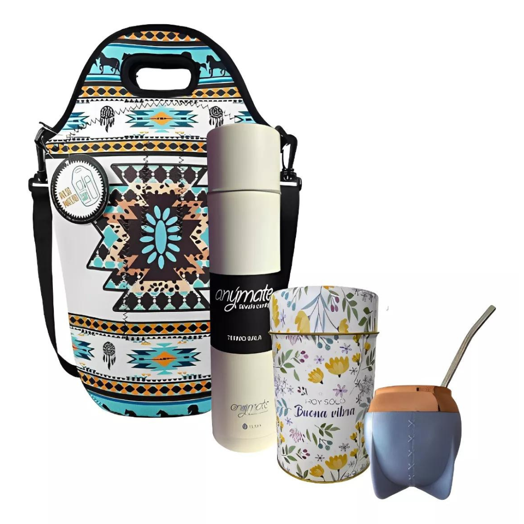Pack Bolso + Termo 1 Litro + Dispensador Yerba + Bombilla