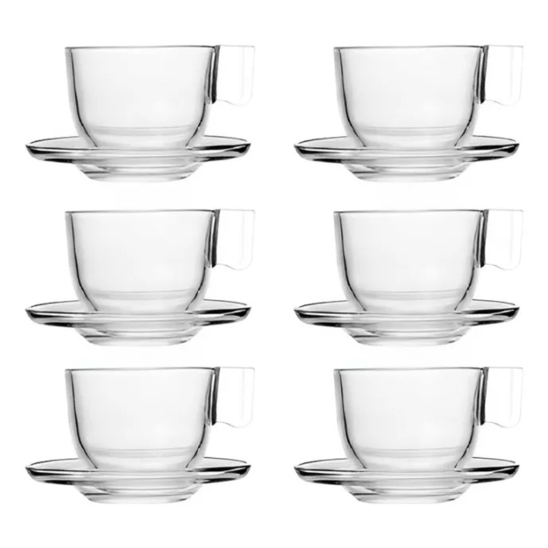 Set 6 tazas + plato de Cafe 100 Ml Kimglass Cleveland