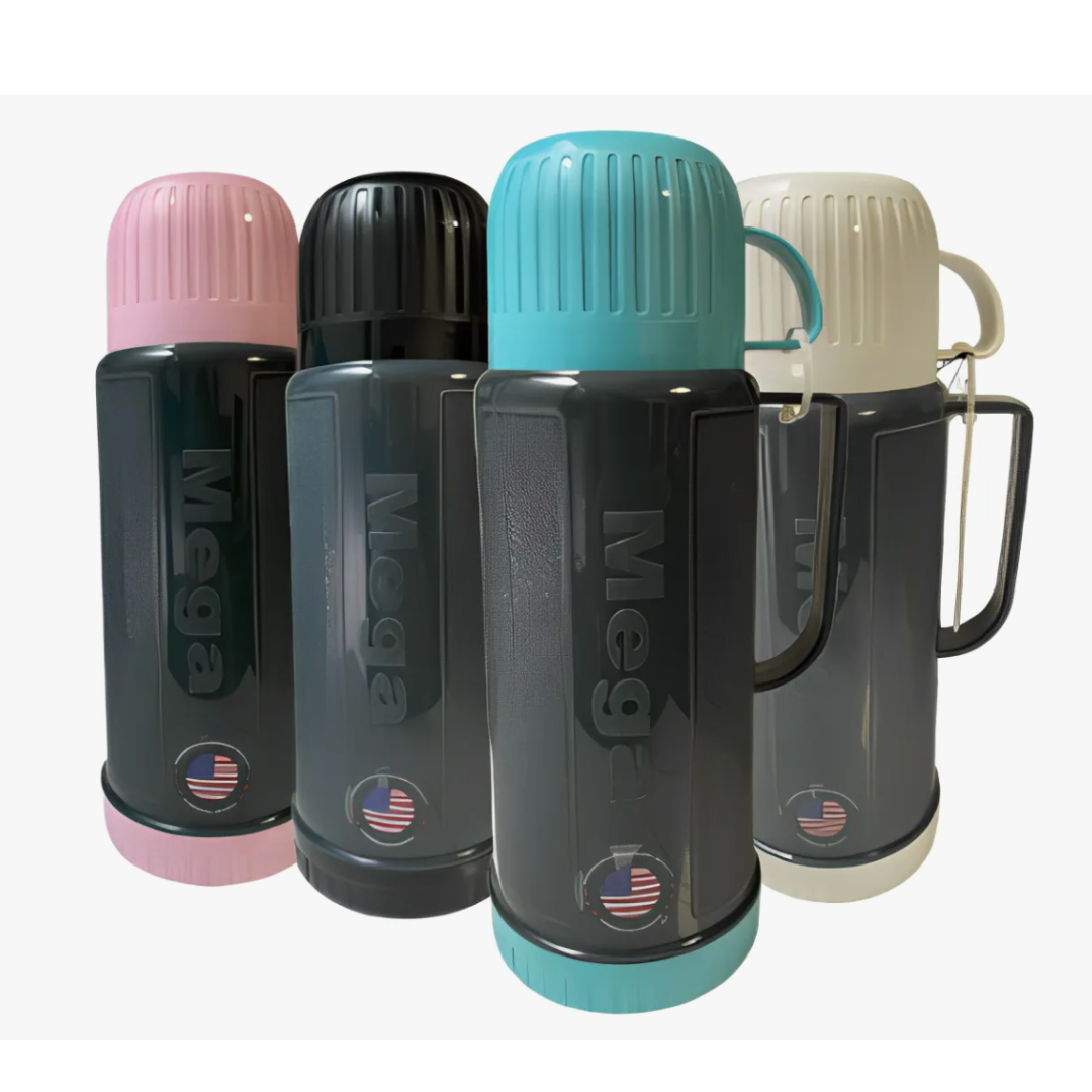 Termo De Agua 1 Litro Mega Doble Pared Vidrio
