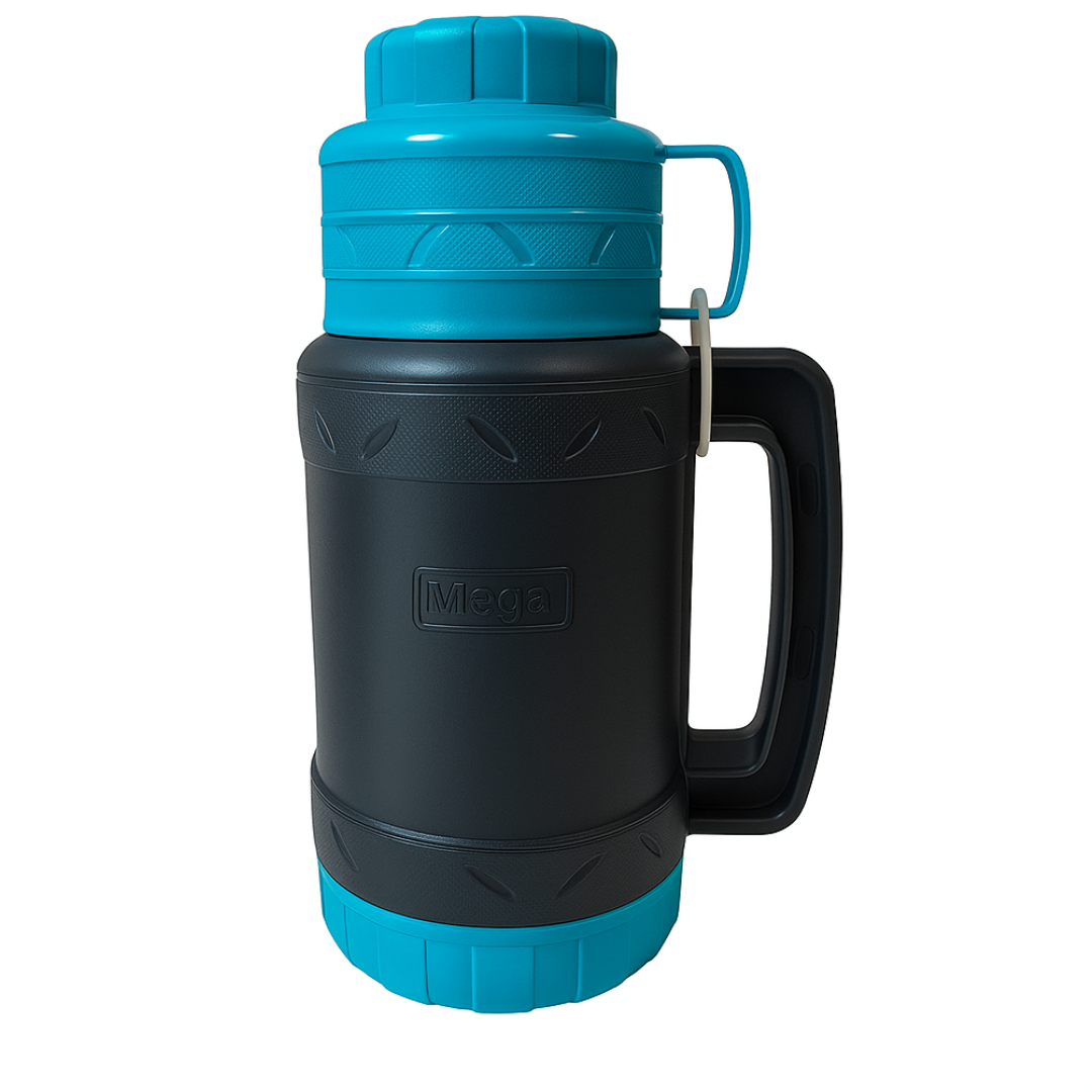 Termo De Agua 1 Litro Mega Doble Pared Vidrio con Asa