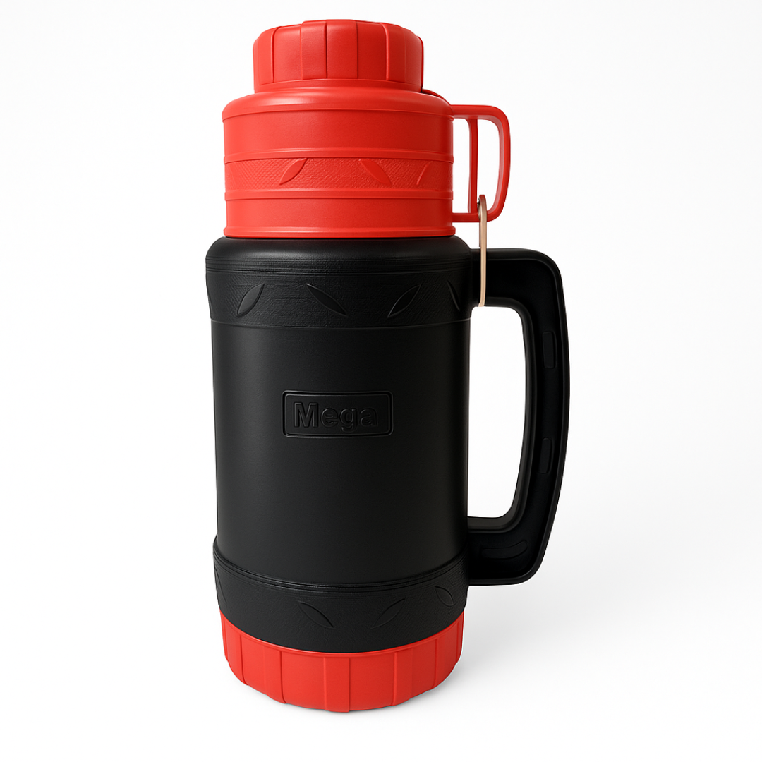 Termo De Agua 1 Litro Mega Doble Pared Vidrio con Asa
