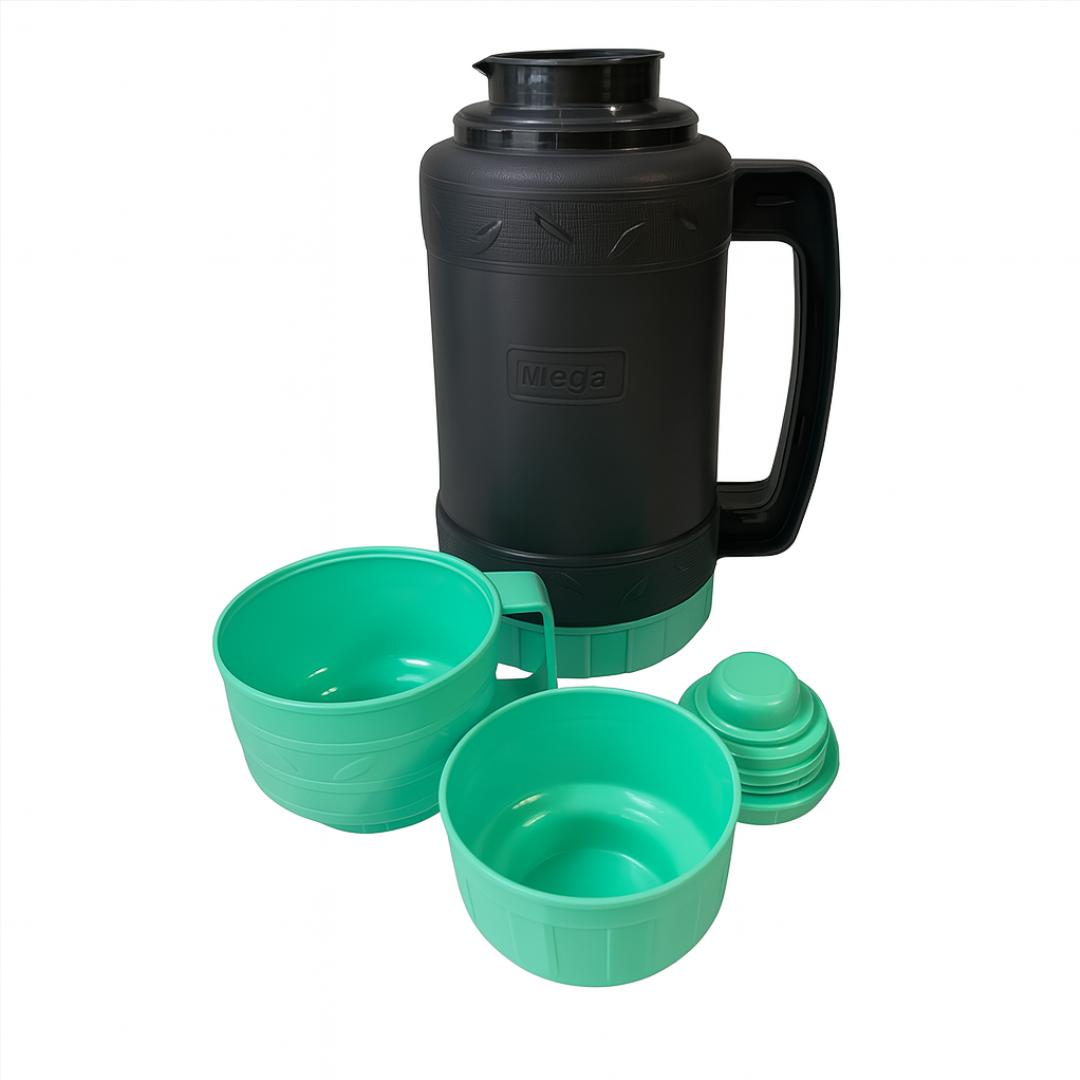 Termo De Agua 1 Litro Mega Doble Pared Vidrio con Asa