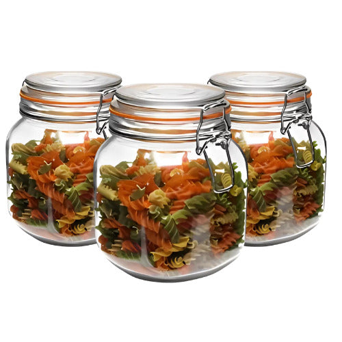 Set 3 Frascos Canister de Vidrio 800 Ml Allegra Hermetico