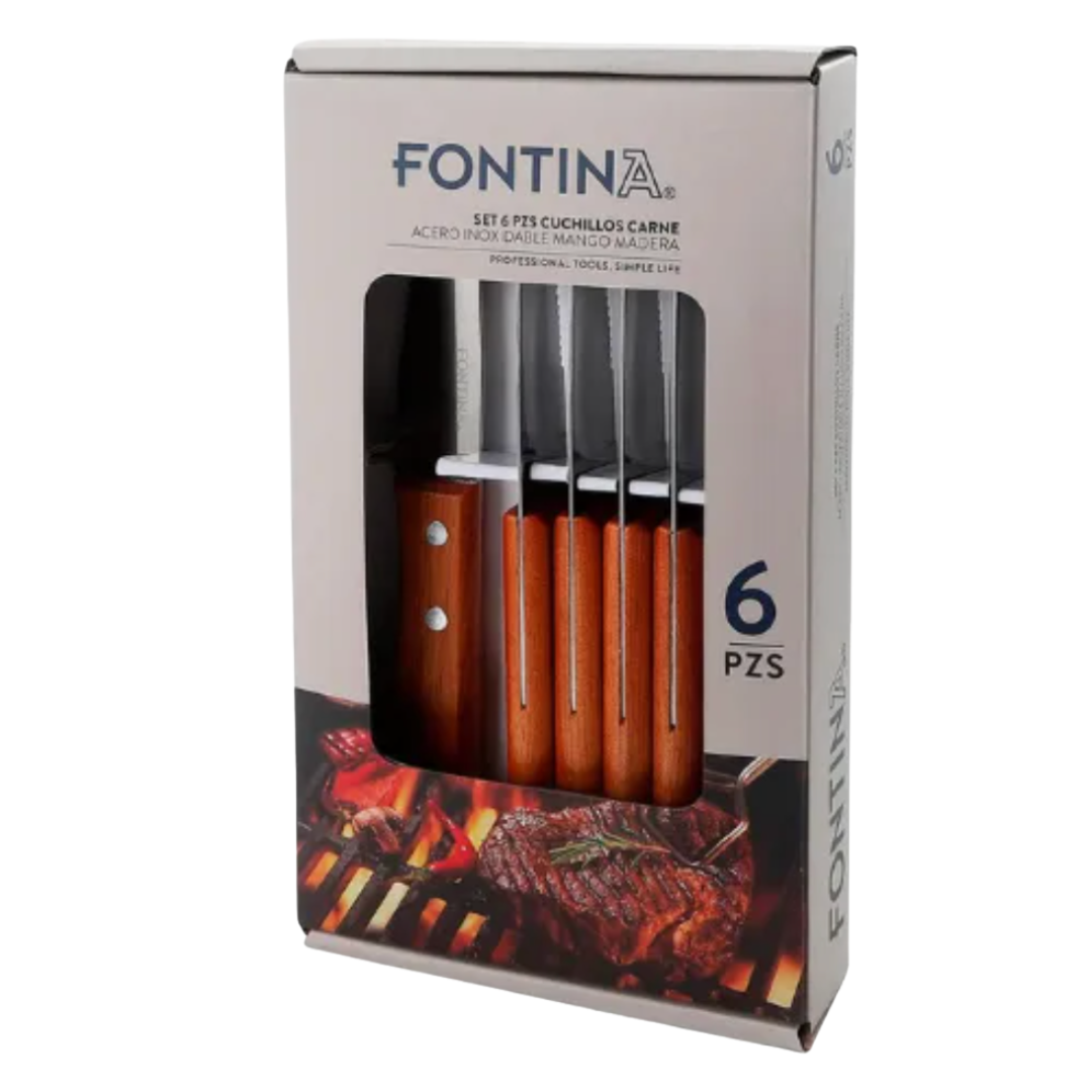 Set 6 Cuchillos de Carne Dentados Fontina