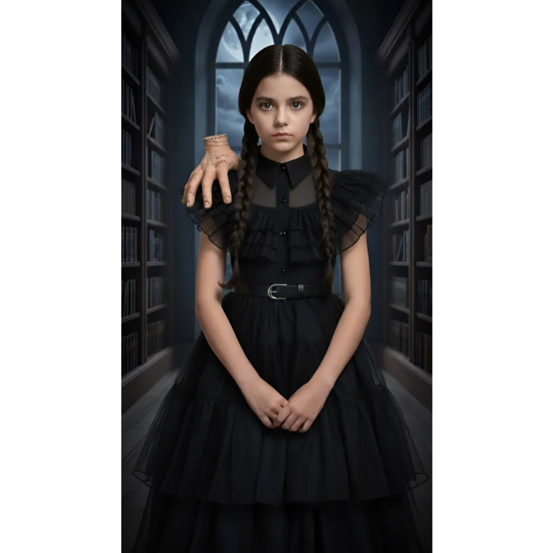 Disfraz Merlina Adams Niñas 10 - 12 años Halloween