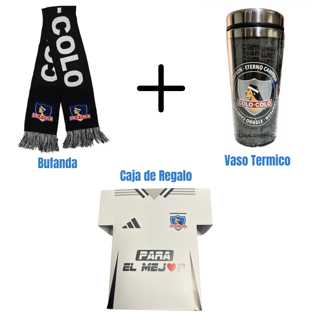 Kit Regalo Colo Colo – Bufanda Vaso térmico y Caja