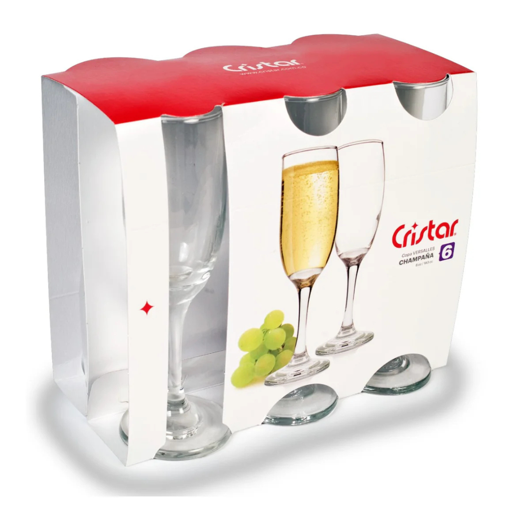 Set 6 Copas Champagne Espumante Versalles 176 ML