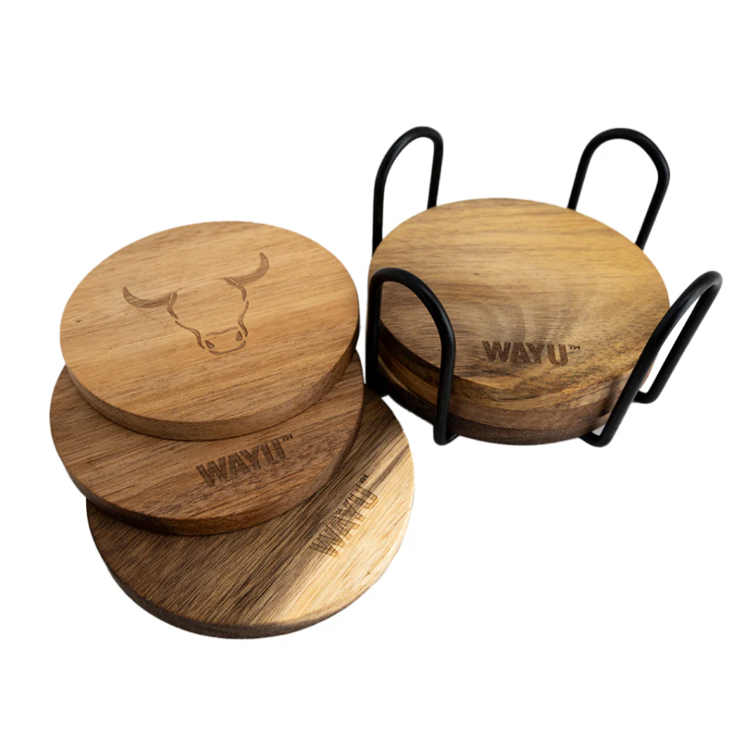 Set de 6 Posavasos de Madera Redondos Wayu