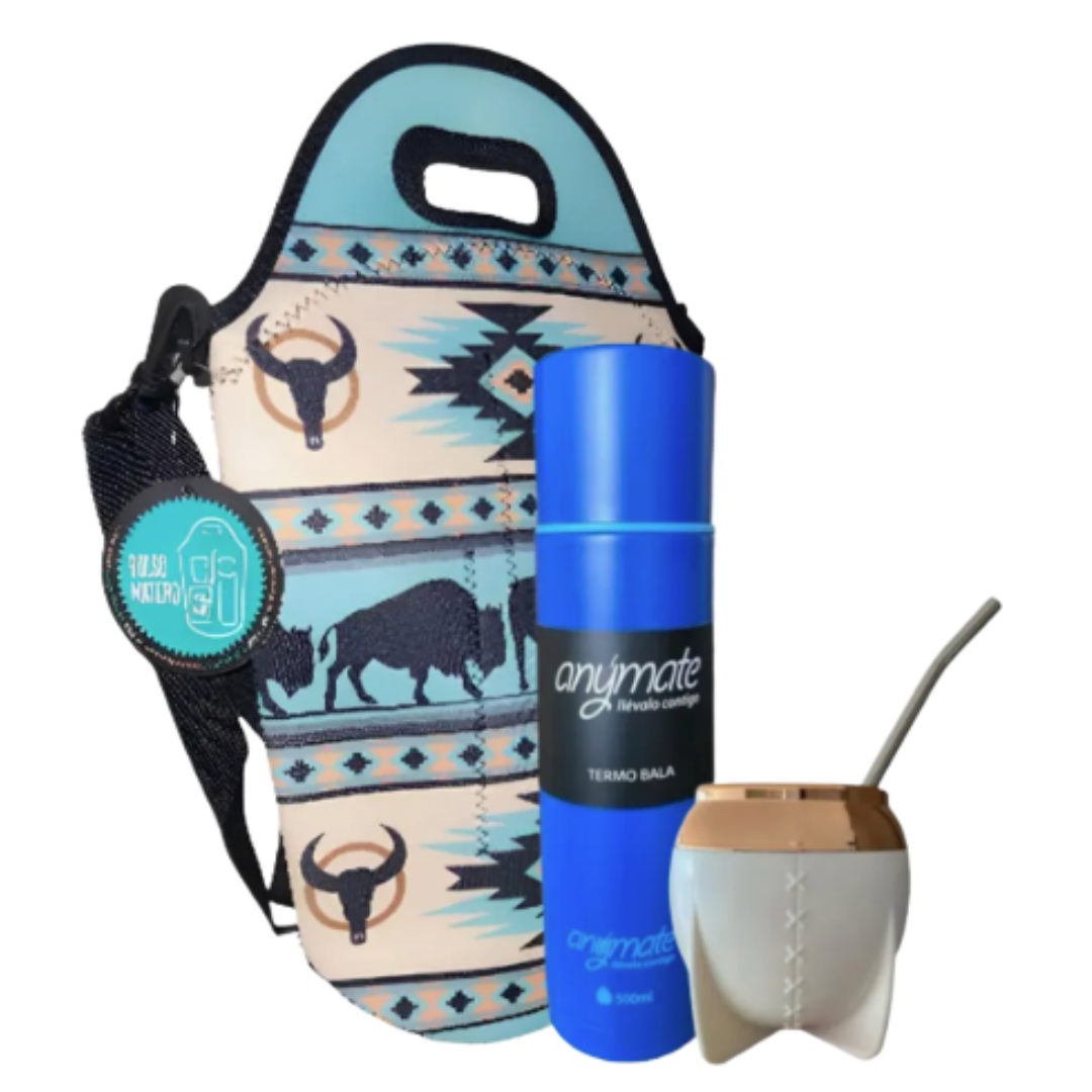 Set de Mate (Bolso Neopreno + Termo 500 ML + Mate + Bombilla)
