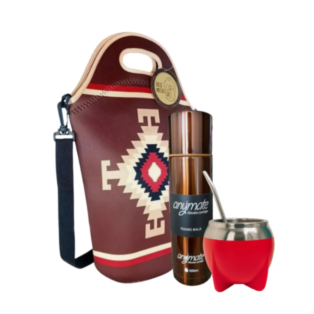Set de Mate (Bolso Neopreno + Termo 500 ML + Mate + Bombilla)