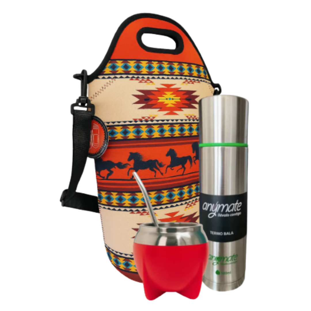 Set de Mate (Bolso Neopreno + Termo 500 ML + Mate + Bombilla)