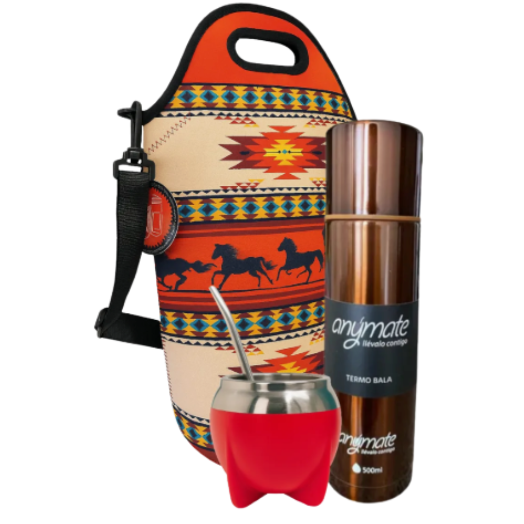 Set de Mate (Bolso Neopreno + Termo 500 ML + Mate + Bombilla)