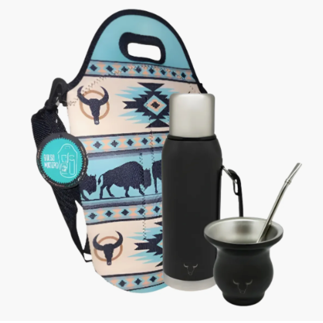 Set de Mate Wayu (Bolso Neopreno + Termo 1L + Mate + Bombilla)