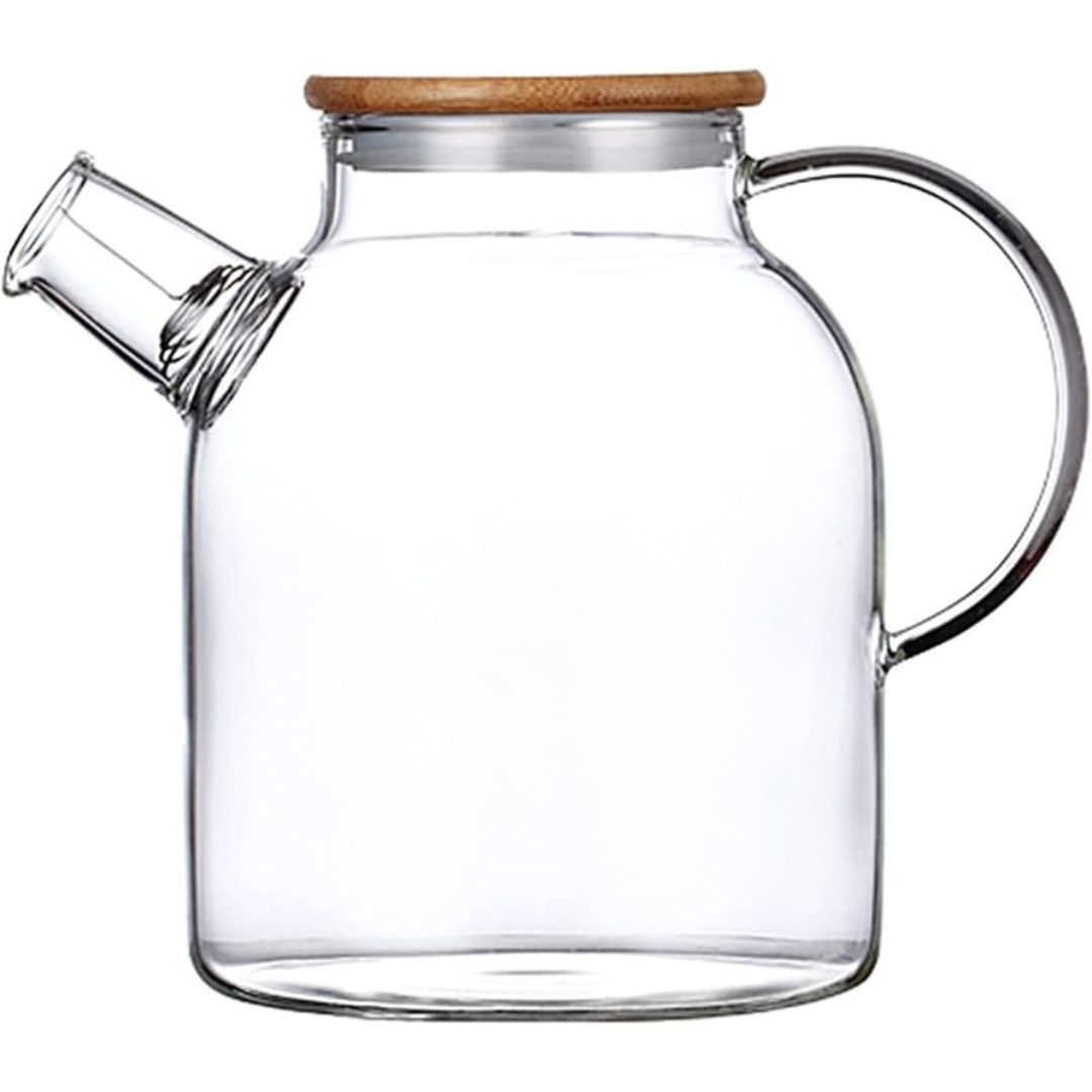 Tetera de Vidrio con Filtro y Tapa Bambu 1.8 Litros