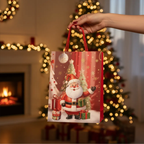 12 Bolsas De Regalos Navidad Grande + 12 Medianas + Stickers