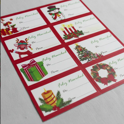 12 Bolsas De Regalos Navidad Grande + 12 Medianas + Stickers