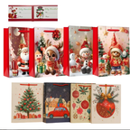 12 Bolsas De Regalos Navidad Grande + 12 Medianas + Stickers