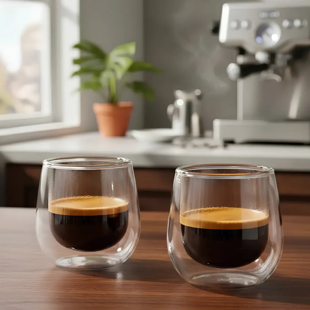 Vasos Doble Pared 90ml Glasso para Espresso | Set 2 Unidades