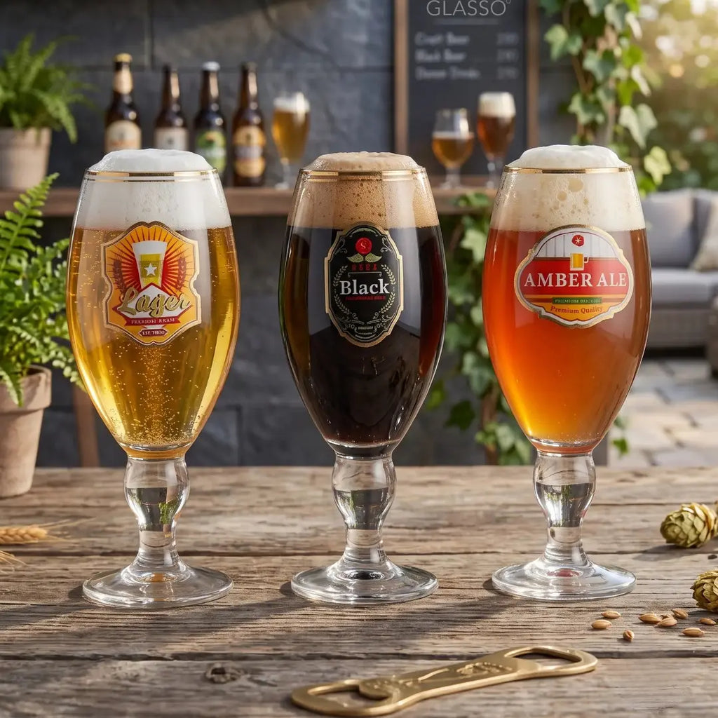 Set de 3 Copones Cerveceros de Vidrio 500ml Glasso Colección