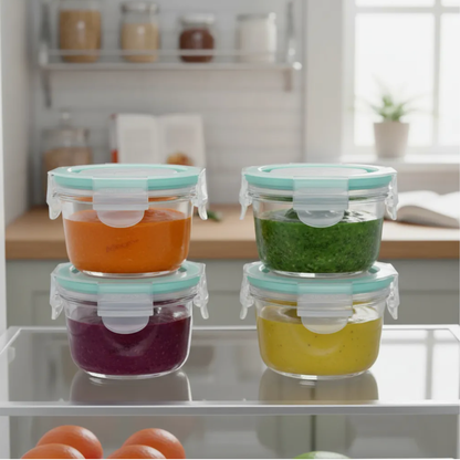 Set 4 Mini Taper para Alimentos Allegra 165 ml Redondos