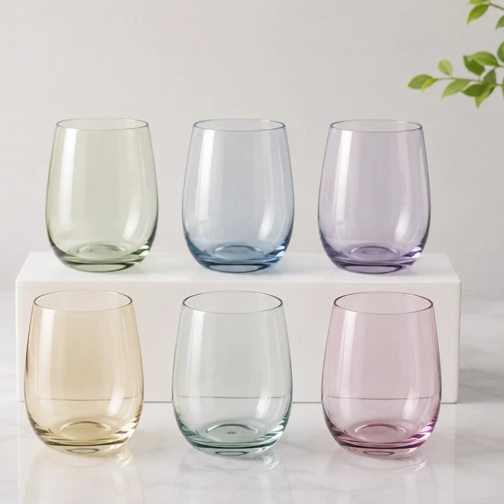 Set de 6 Vasos de Color Nadir Toys 365ml | Vasos de Vidrio