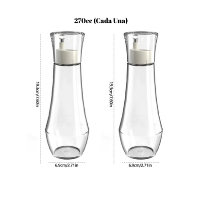 Set Alcuza 2 Botellas Aceite y Vinagre 270cc