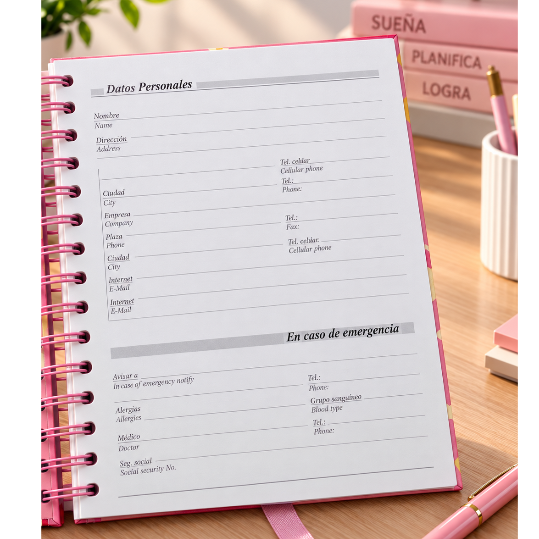 Agenda Planificador 2027 tamaño A6 tapa dura