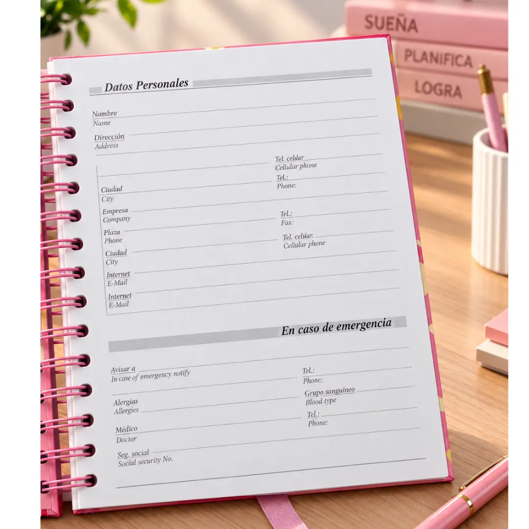 Agenda Planificador 2027 tamaño A5 tapa dura