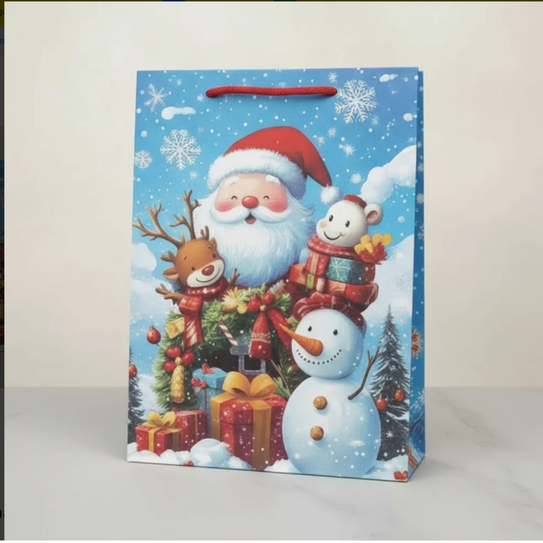 12 Bolsas De Regalo Navidad Pequeña 23*18cm Diseños Surtidos