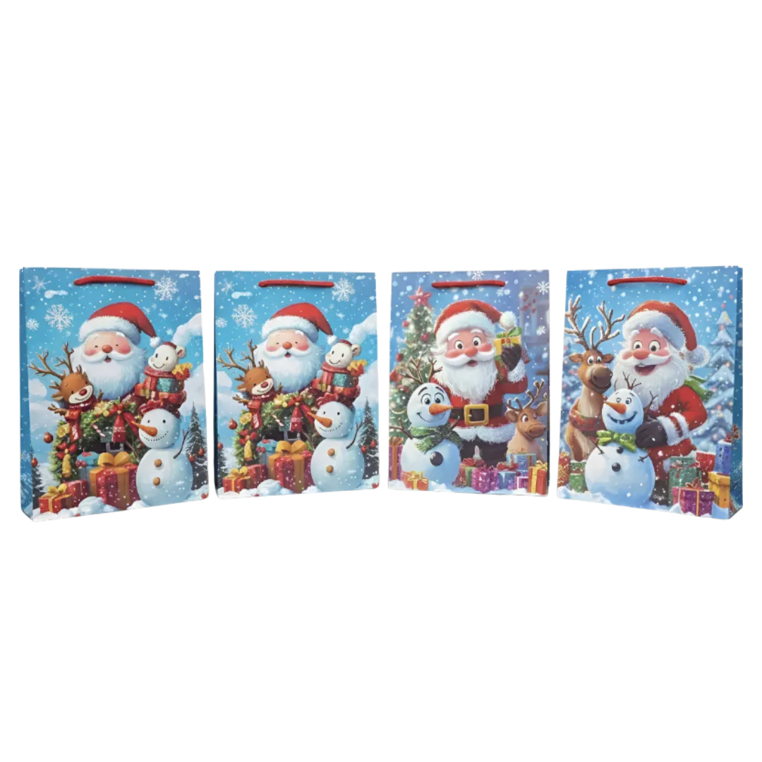 12 Bolsas De Regalo Navidad Pequeña 23*18cm Diseños Surtidos