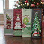 12 Bolsas De Regalos Navidad Para Botellas De Vino Regalos