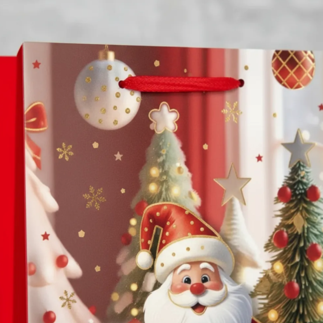 12 Bolsas De Regalo Navidad Mediana 44x32cm Pascua Navidad