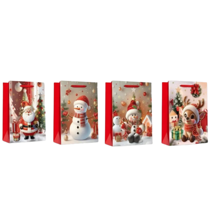 12 Bolsas De Regalo Navidad Mediana 44x32cm Pascua Navidad