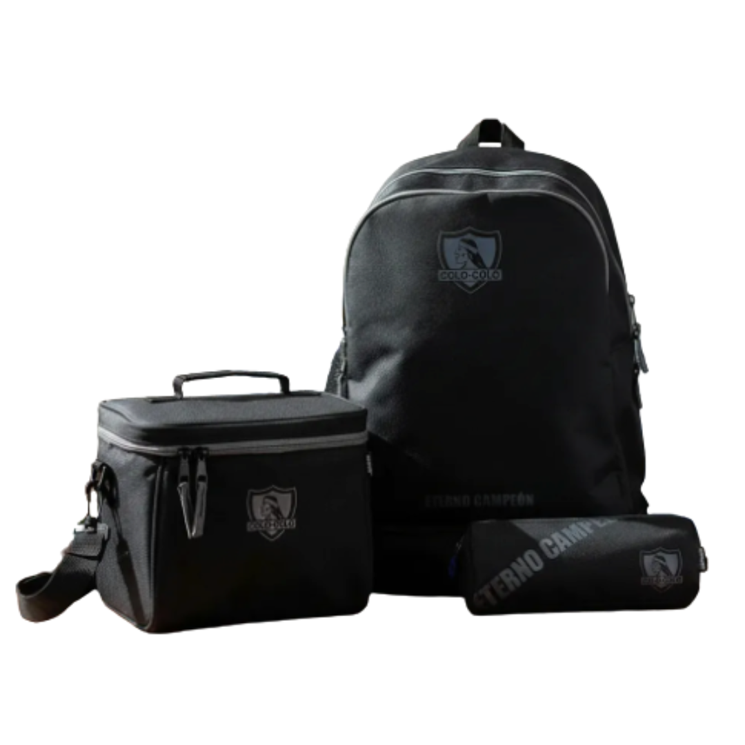 Pack Escolar Mochila Lonchera y Estuche Colo Colo