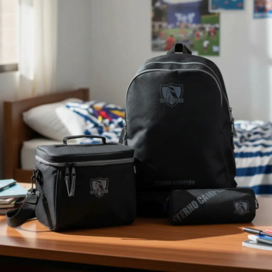 Pack Escolar Mochila Lonchera y Estuche Colo Colo