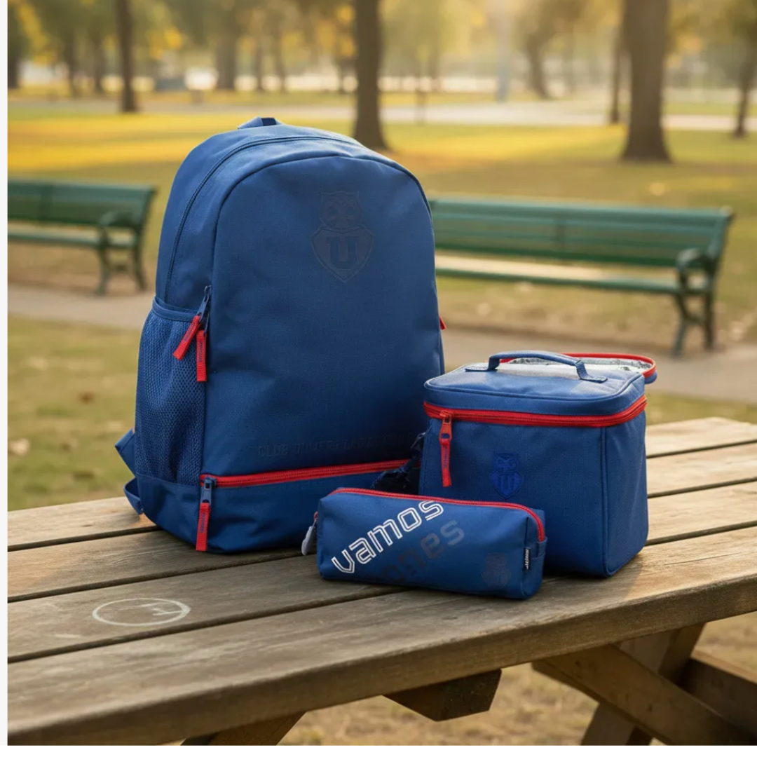 Pack Escolar Mochila Lonchera y Estuche U de Chile