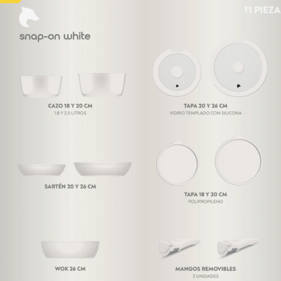 Bateria de Cocina 11 Piezas Moon Aluminio Forjado Snap On