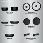 Bateria de Cocina 11 Piezas Moon Aluminio Forjado Snap On