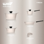 Batería de Cocina Aluminio Fundido 7 Piezas MOON