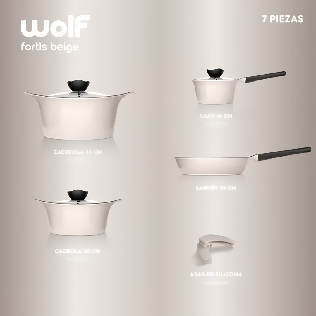 Batería de Cocina Aluminio Fundido 7 Piezas MOON