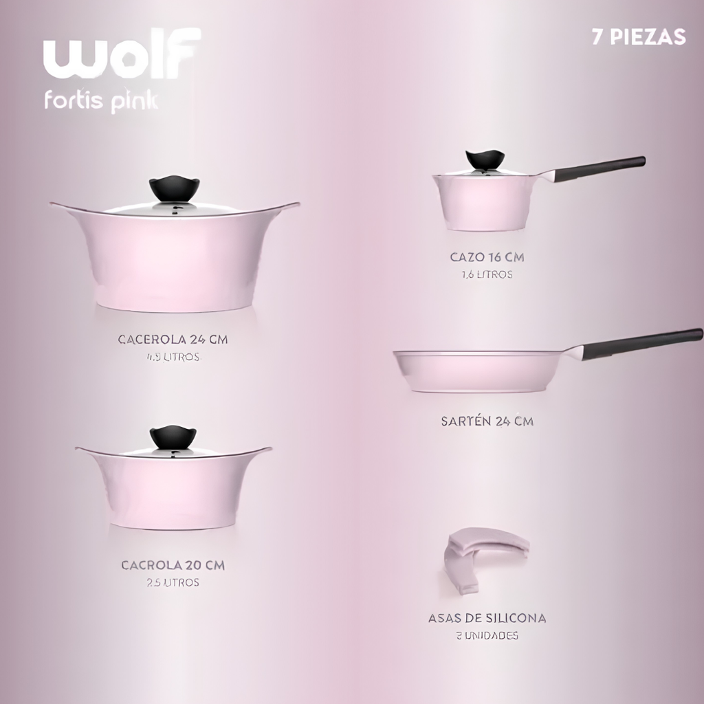 Batería de Cocina Aluminio Fundido 7 Piezas MOON