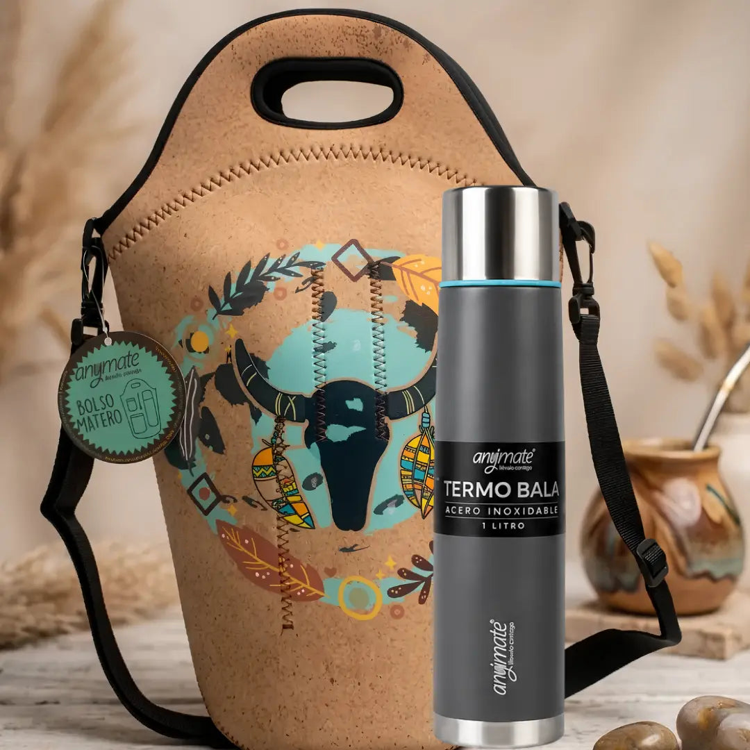 Kit Matero Bolso de Neopreno + Termo Bala 1 Litro Anymate