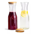 Botella de Vidrio Tapa Bambu 500 ml
