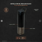 Botella Termica Wayu Black Matte Acero Inoxidable Frio 500ml